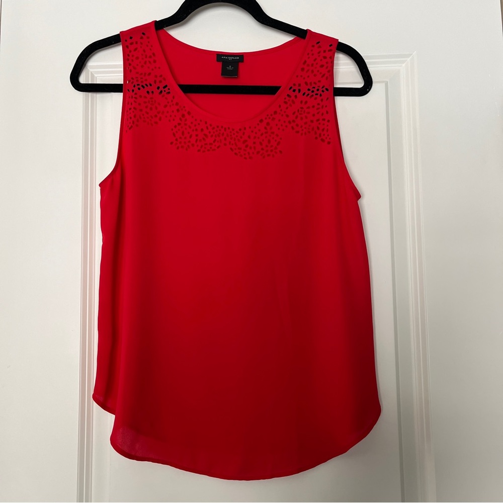 Ann Taylor Red Sleeveless Top